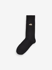 Schwarz/Waldtiere - Socken mit origineller Stickerei, 8er-Pack - Bild 3 von 9