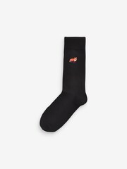 Schwarz/Waldtiere - Socken mit origineller Stickerei, 8er-Pack - Bild 5 von 9