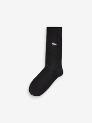 Schwarz/Waldtiere - Socken mit origineller Stickerei, 8er-Pack - Bild 9 von 9