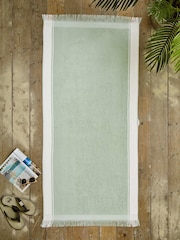 The Lyndon Company Sage Shoreline Stripe Beach Towel - Image 1 of 2