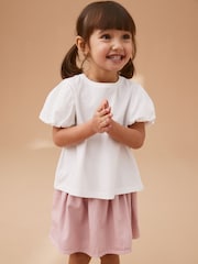 Белый - Puff Short Sleeve 100% Cotton T-Shirt (3mths-7yrs) - Изображение 1 из 7
