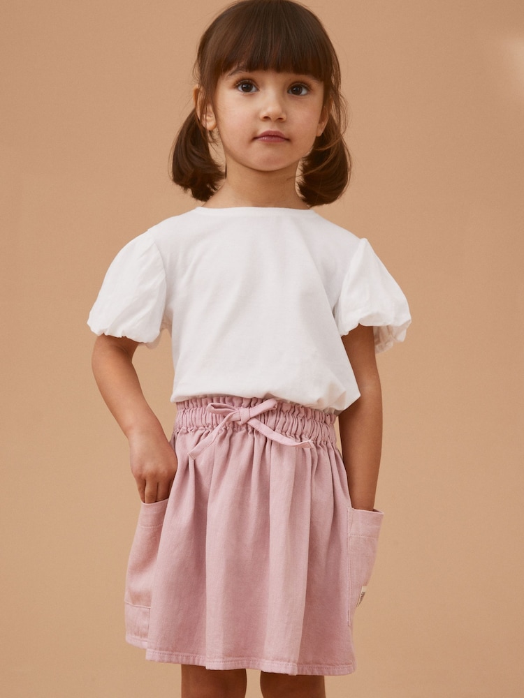 Белый - Puff Short Sleeve 100% Cotton T-Shirt (3mths-7yrs) - Изображение 2 из 7