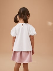 Белый - Puff Short Sleeve 100% Cotton T-Shirt (3mths-7yrs) - Изображение 3 из 7