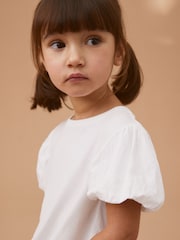 Белый - Puff Short Sleeve 100% Cotton T-Shirt (3mths-7yrs) - Изображение 4 из 7