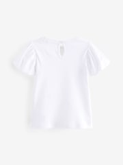 Белый - Puff Short Sleeve 100% Cotton T-Shirt (3mths-7yrs) - Изображение 6 из 7