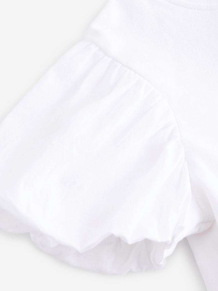 Белый - Puff Short Sleeve 100% Cotton T-Shirt (3mths-7yrs) - Изображение 7 из 7