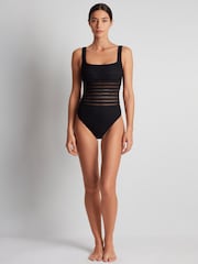 Lauren Ralph Lauren Black LRL Mesh Swimsuit - Image 1 of 2