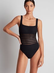 Lauren Ralph Lauren Black LRL Mesh Swimsuit - Image 2 of 2