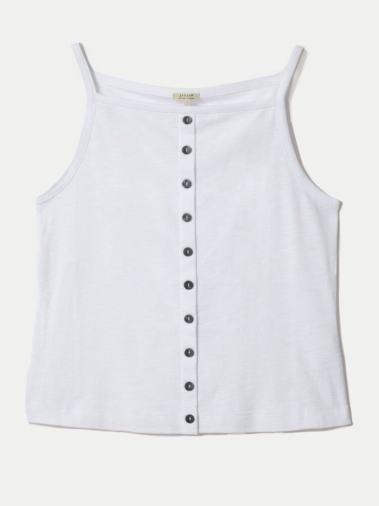 Jigsaw White Cotton Luxe Button Cami - Image 6 of 6 Jigsaw White Cotton Luxe Button Cami - Image 6 of 6