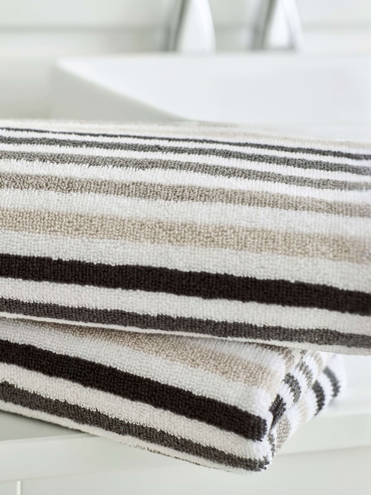 Deyongs Chrome Bliss 100% Cotton Linear Stripe Towel - Image 2 of 3 Deyongs Chrome Bliss 100% Cotton Linear Stripe Towel - Image 2 of 3