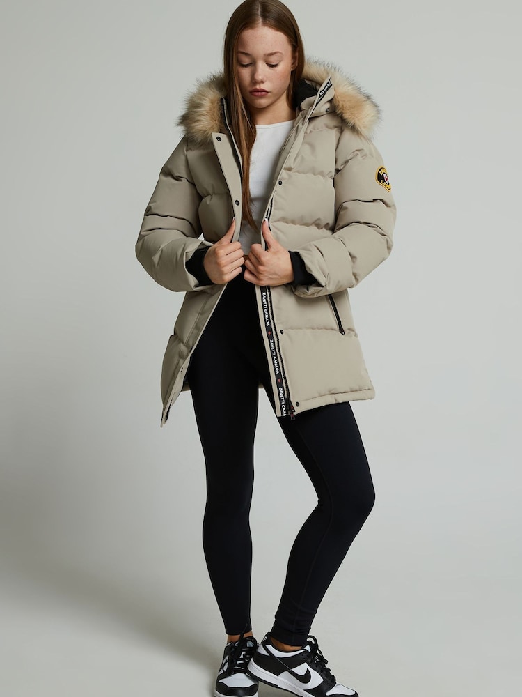 Zavetti Canada Cream Fiorella Puffer Parka Jacket - Image 2 of 6