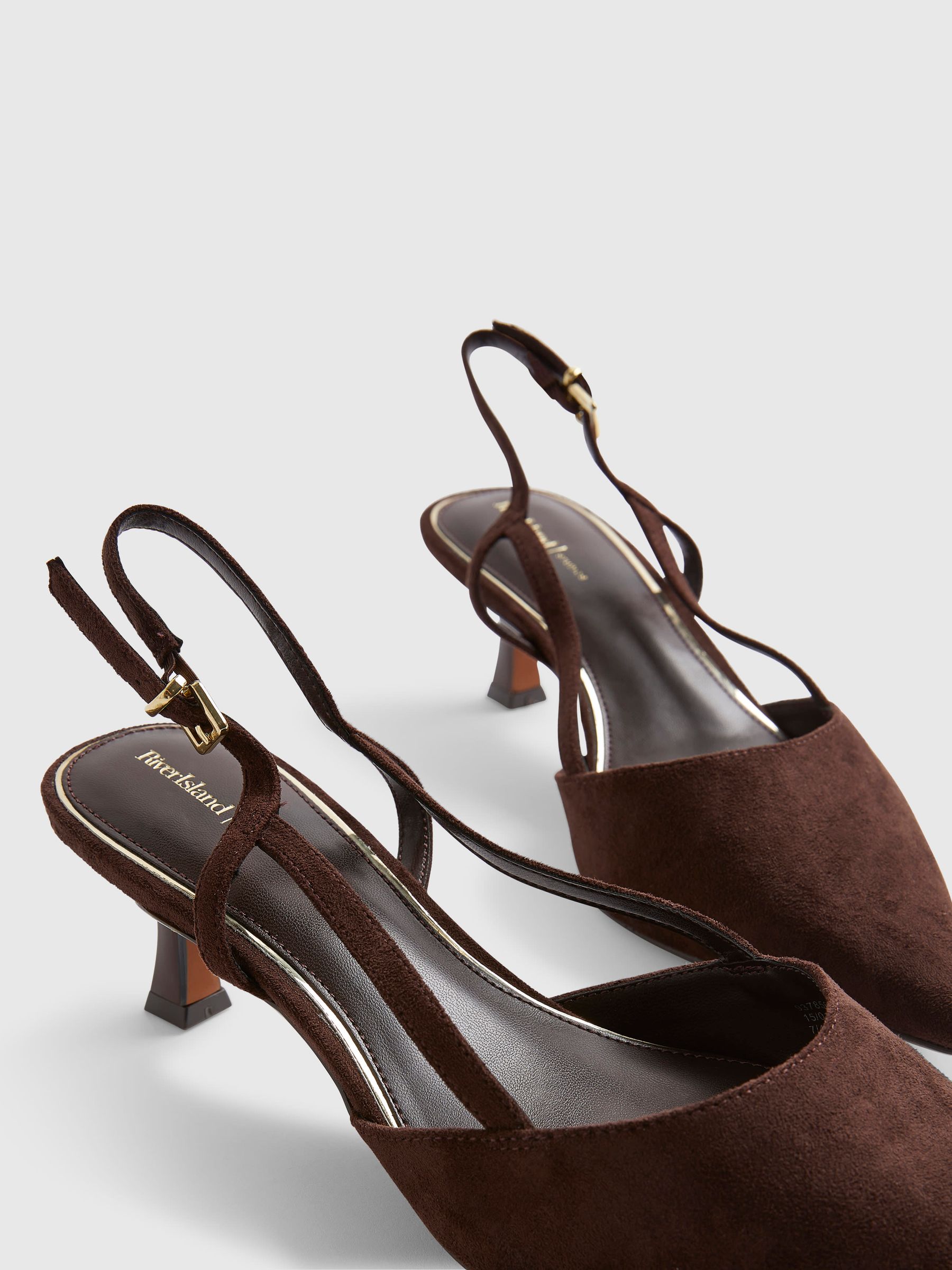 Buy River Island 仿麂皮露跟尖頭高跟鞋from Next Taiwan