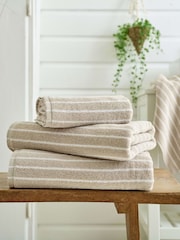 Deyongs Stone Malmo 100% Cotton Stripe Towel - Image 1 of 3