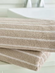 Deyongs Stone Malmo 100% Cotton Stripe Towel - Image 2 of 3