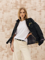 Barbour® International Black Waxed Iconic Biker Jacket - Image 1 of 15