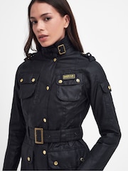 Barbour® International Black Waxed Iconic Biker Jacket - Image 11 of 15