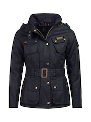 Barbour® International Black Waxed Iconic Biker Jacket - Image 12 of 15
