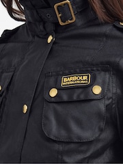 Barbour® International Black Waxed Iconic Biker Jacket - Image 13 of 15