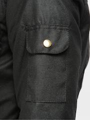 Barbour® International Black Waxed Iconic Biker Jacket - Image 14 of 15
