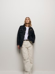 Barbour® International Black Waxed Iconic Biker Jacket - Image 6 of 15