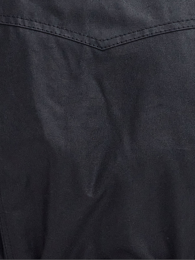 Barbour International Black Waxed Iconic Biker Jacket - Image 8 of 8