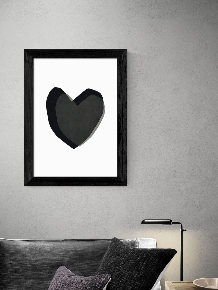 East End Prints Black Black Heart Framed Print - Image 1 of 4