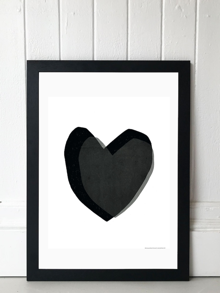 East End Prints Black Black Heart Framed Print - Image 2 of 4