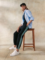 adidas Black Animal 3 Stripe Joggers - Image 1 of 5