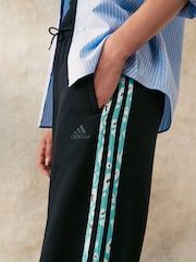 adidas Black Animal 3 Stripe Joggers - Image 5 of 5