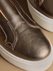 Russell & Bromley Metallic Park Up Laceless Flatform Trainers - Image 4 of 7