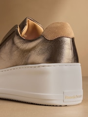 Russell & Bromley Metallic Park Up Laceless Flatform Trainers - Image 6 of 7