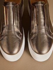 Russell & Bromley Metallic Park Up Laceless Flatform Trainers - Image 7 of 7