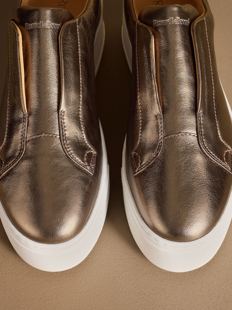 Russell & Bromley Metallic Park Up Laceless Flatform Trainers - Image 7 of 7