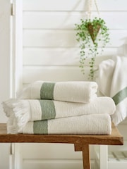 The Lyndon Company Sage Oakwood 100% Cotton Ridge Textured Towel - Image 1 of 2