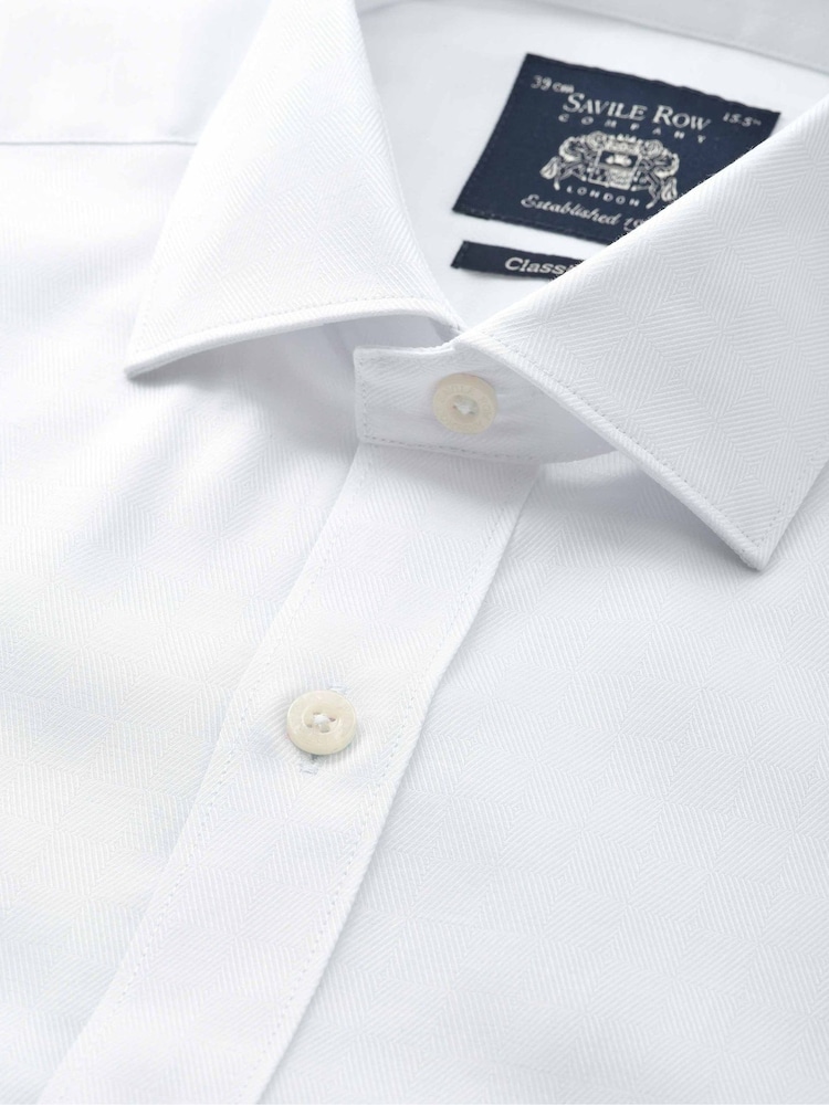 Savile Row Company Klasična pamučna žakardna svečana košulja sa jednom manžetnom - Slika 2 od 3 Savile Row Company Klasična pamučna žakardna svečana košulja sa jednom manžetnom - Slika 2 od 3