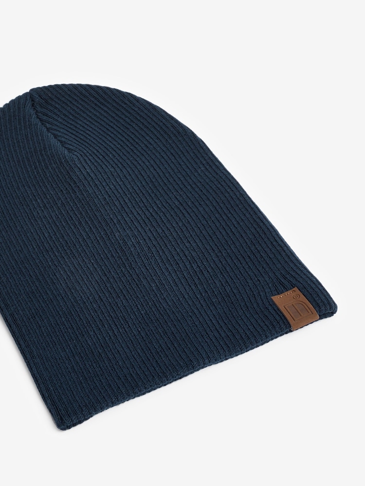 Siva/mornarsko modra - Komplet 2 kap beanie (3 mesecev-10 let) - Slika 2 iz 3