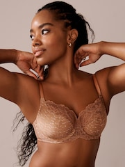 Neutral Spot Print/White 2 Pack DD+ Non Pad Wired Full Cup Microfibre Lace Bras - Image 2 of 8