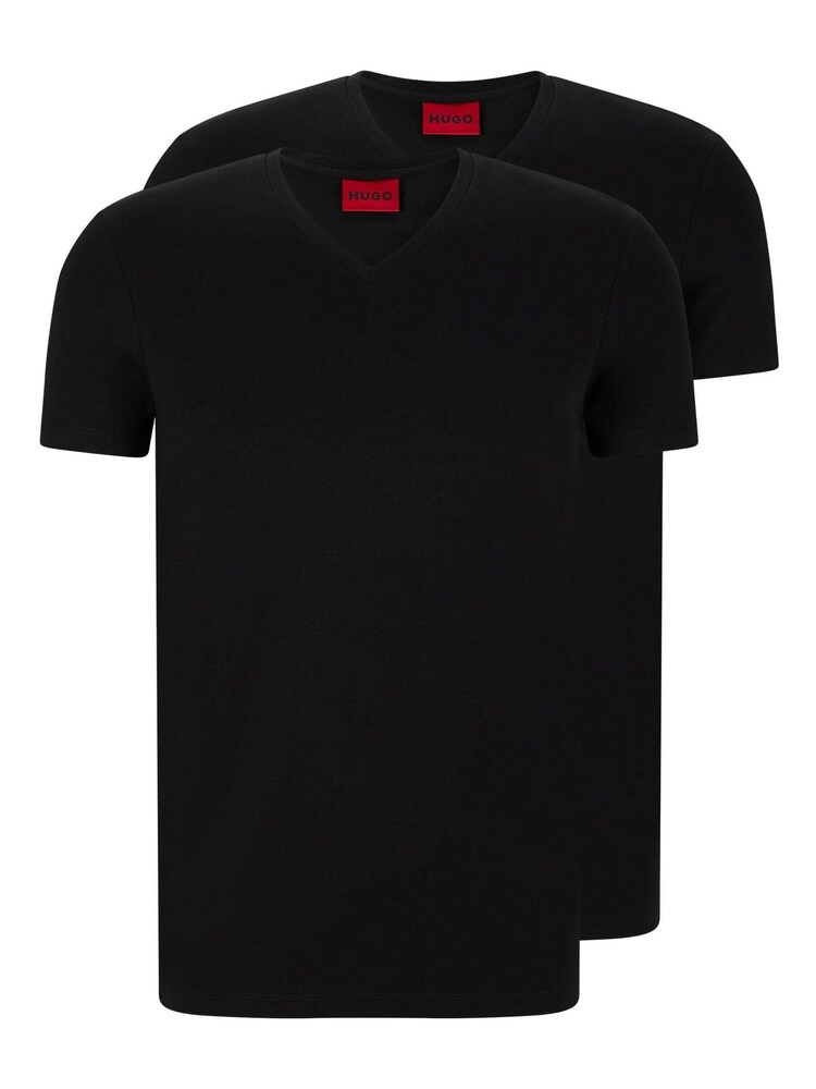 HUGO Black V-Neck T-Shirts 2 Pack - Image 1 of 5