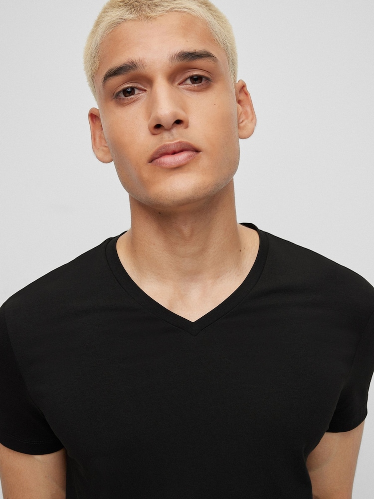 HUGO Black V-Neck T-Shirts 2 Pack - Image 5 of 5