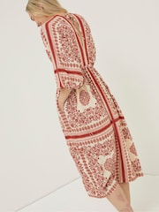 FatFace Natural Effie Bandana Midi Dress - Image 2 of 5