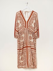 FatFace Natural Effie Bandana Midi Dress - Image 5 of 5