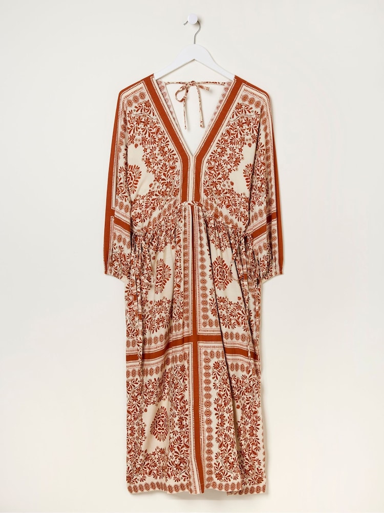 FatFace Natural Effie Bandana Midi Dress - Image 5 of 5