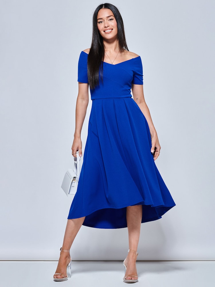 Kobaltblau - Jolie Moi Lenora Ausgestelltes Midikleid - Bild 1 von 5 Kobaltblau - Jolie Moi Lenora Ausgestelltes Midikleid - Bild 1 von 5
