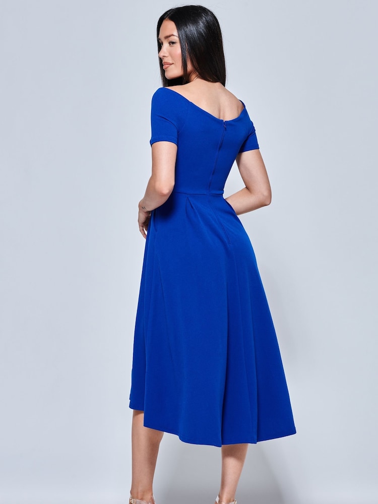 Kobaltblau - Jolie Moi Lenora Ausgestelltes Midikleid - Bild 2 von 5 Kobaltblau - Jolie Moi Lenora Ausgestelltes Midikleid - Bild 2 von 5