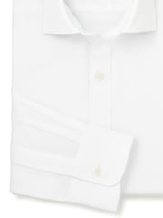 Savile Row Company White Slim Fit Cotton Dobby Single Cuff Formal Shirt - Image 3 of 3