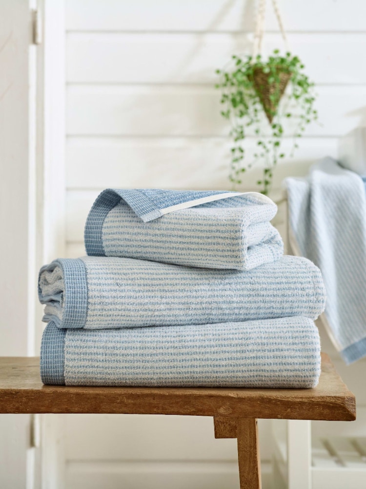 The Lyndon Company Blue Willow Weave Stripe Towel - Image 1 of 2 The Lyndon Company Blue Willow Weave Stripe Towel - Image 1 of 2