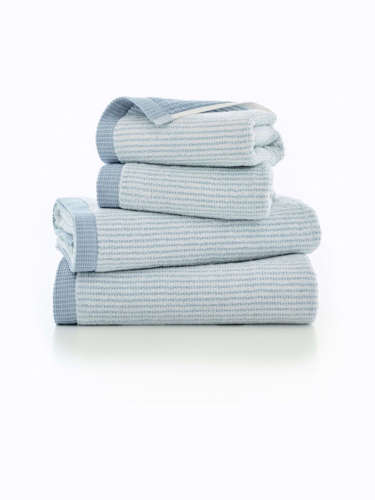 The Lyndon Company Blue Willow Weave Stripe Towel - Image 2 of 2 The Lyndon Company Blue Willow Weave Stripe Towel - Image 2 of 2