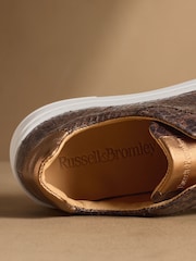 Russell & Bromley Brown Snake Park Mid Flatform Laceless Trainers - Image 5 of 7