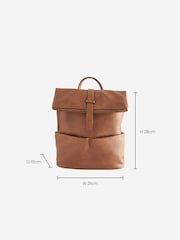 Tan Brown Casual Flap Backpack - Image 3 of 9