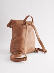 Tan Brown Casual Flap Backpack - Image 5 of 9